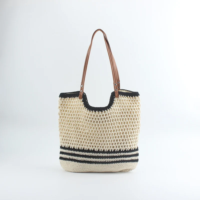 Handgemachte Designer-Strandtasche mit stabilen Ledergriffen Skanto