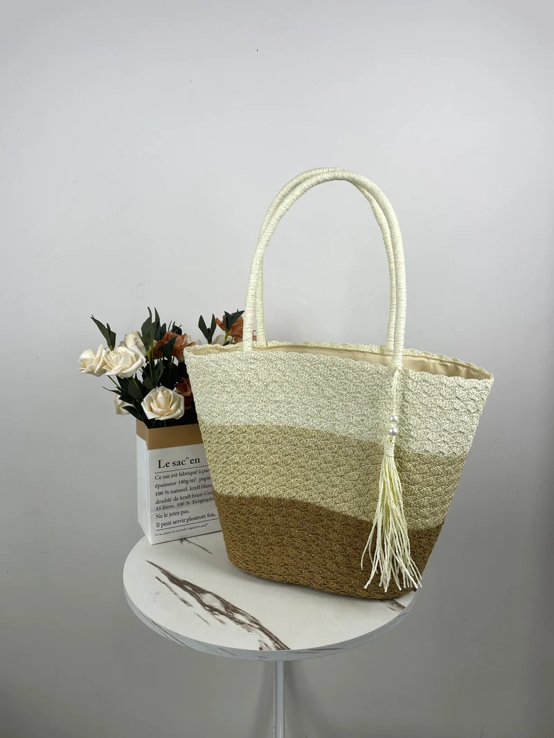 Trendige geflochtene Strandtasche Skanto