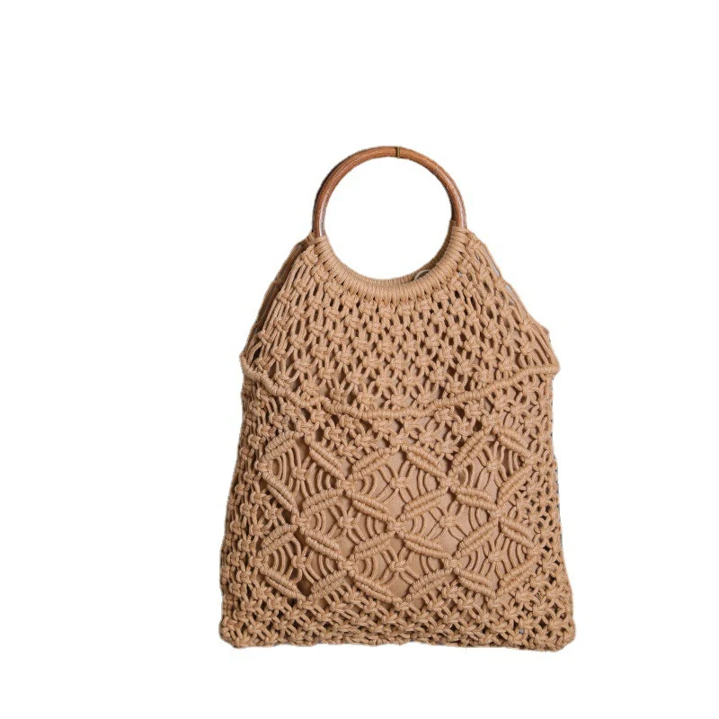 Makramee-Tasche mit Holzgriff Skanto