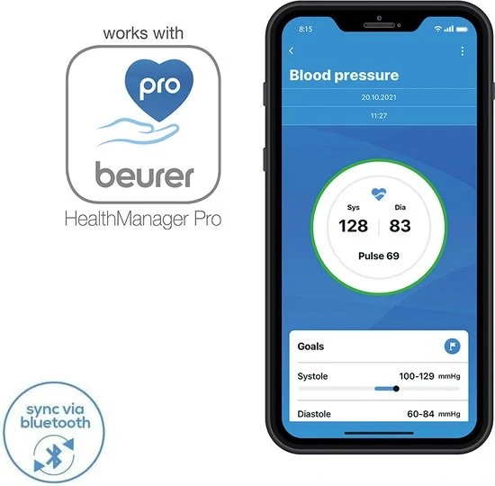 Beurer BC 58 Bloeddrukmeter pols - XL display ‚Sensor touch ‚beurer HealthManager Pro app via USB