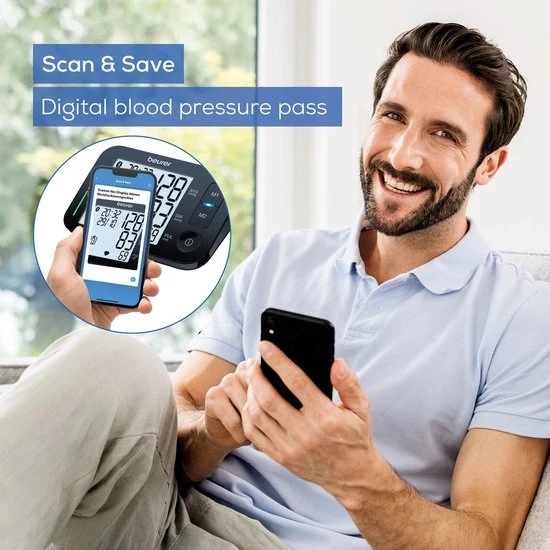 Beurer BM 54 Bluetooth Bloeddrukmeter bovenarm - Smart - XL Display - Manchet tot 44 cm