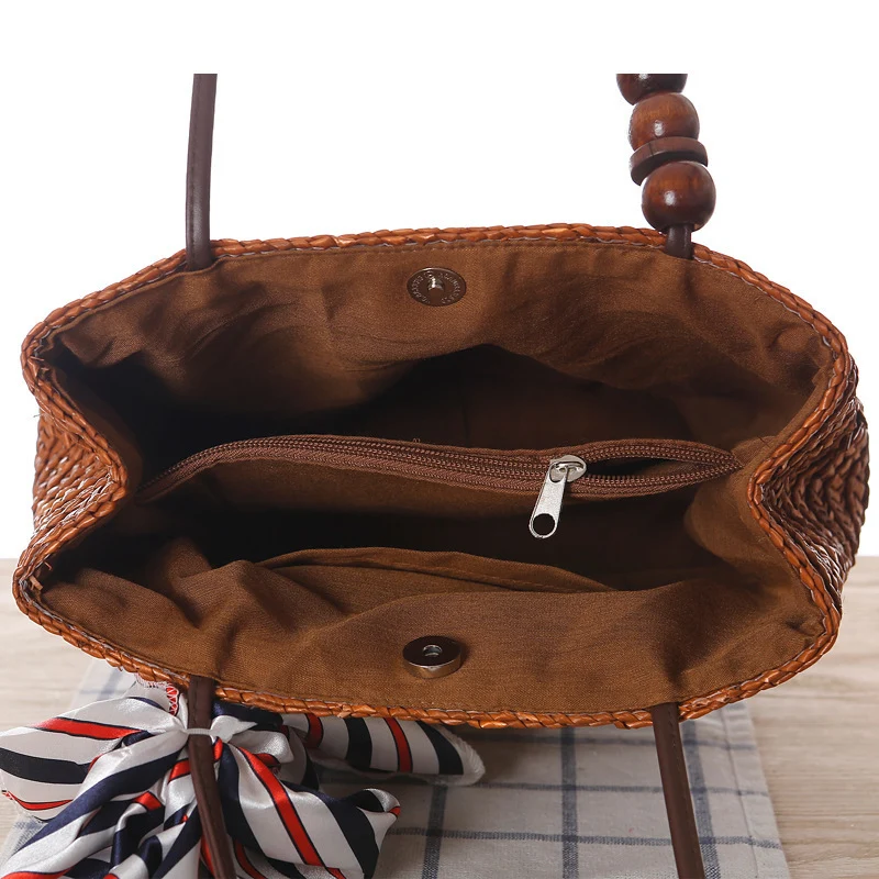 Elegante Korbtasche mit stilvollem Band-Detail Skanto