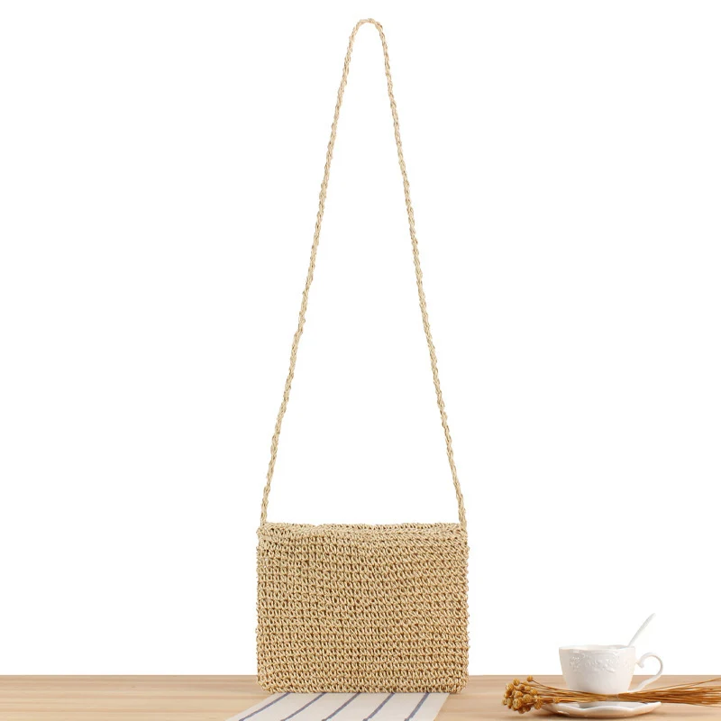 Handgeknüpfte Crossover-Tasche im modernen Korbflecht-Design Skanto