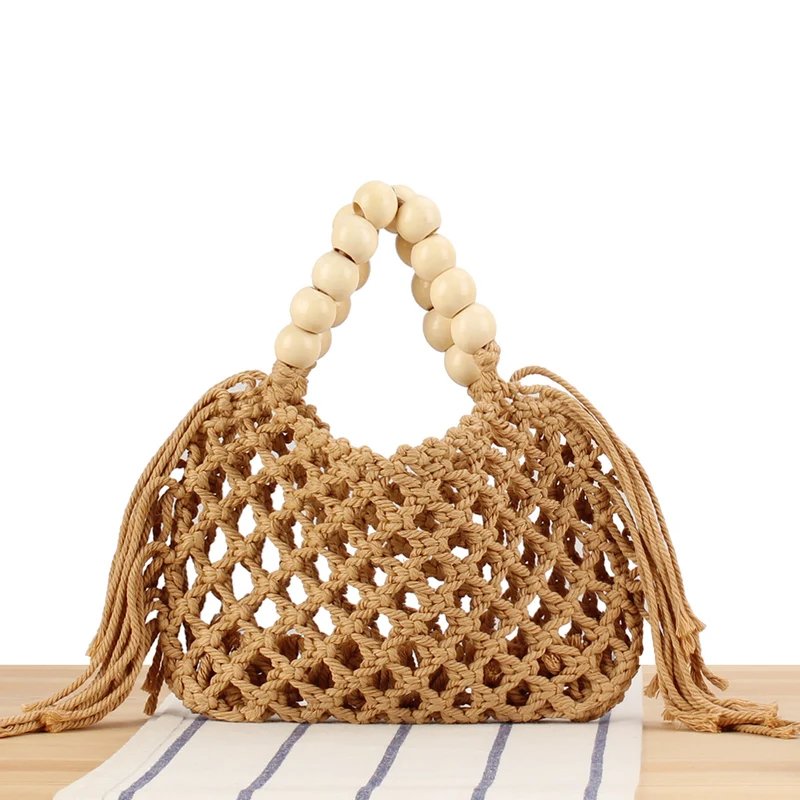 Makramee-Handtasche mit Holzgriff Skanto