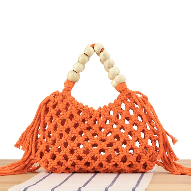 Makramee-Handtasche mit Holzgriff Skanto