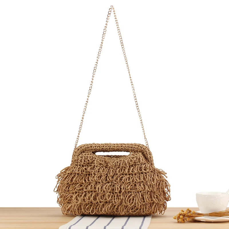 Designer-Handtasche mit geflochtener Makramee-Struktur Skanto