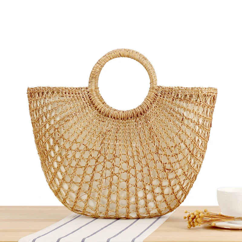 Korbtasche mit elegantem Rundgriff und handgefertigtem Design Skanto
