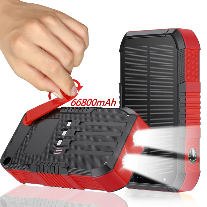 Solar Powerbank mit 66800Mah und LED-Licht Skanto