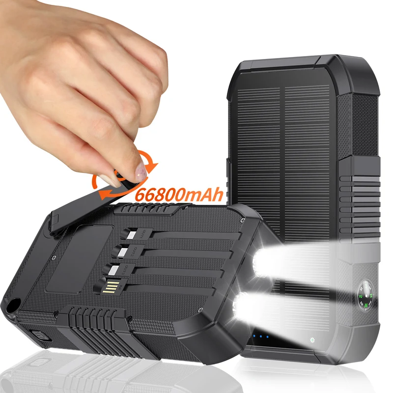 Solar Powerbank mit 66800Mah und LED-Licht Skanto