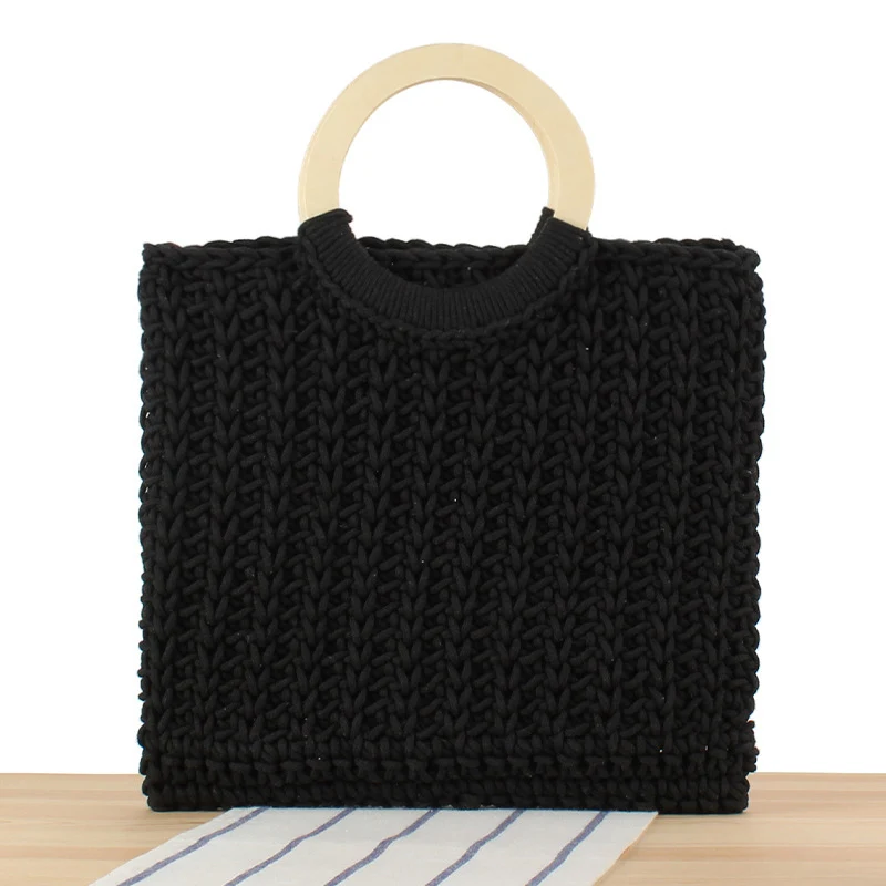 Handtasche mit modernem geometrischem Strickdesign Skanto