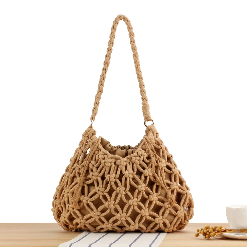 Handtasche mit kunstvollem Makramee-Design Skanto