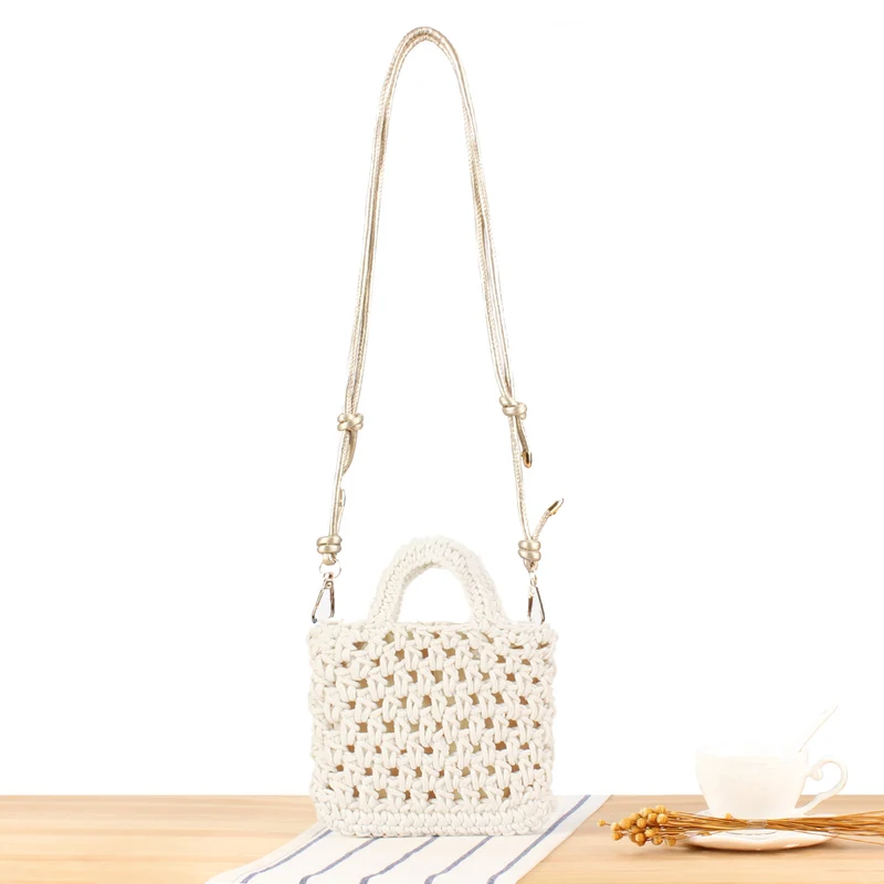 Handgefertigte Makramee-Handtasche mit verstellbarem Schultergurt Skanto