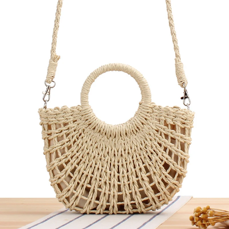 Handgefertigte Makramee-Handtasche mit rundem Griff Skanto