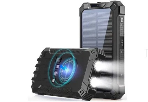 Solar-Powerbank mit Taschenlampe von Skanto