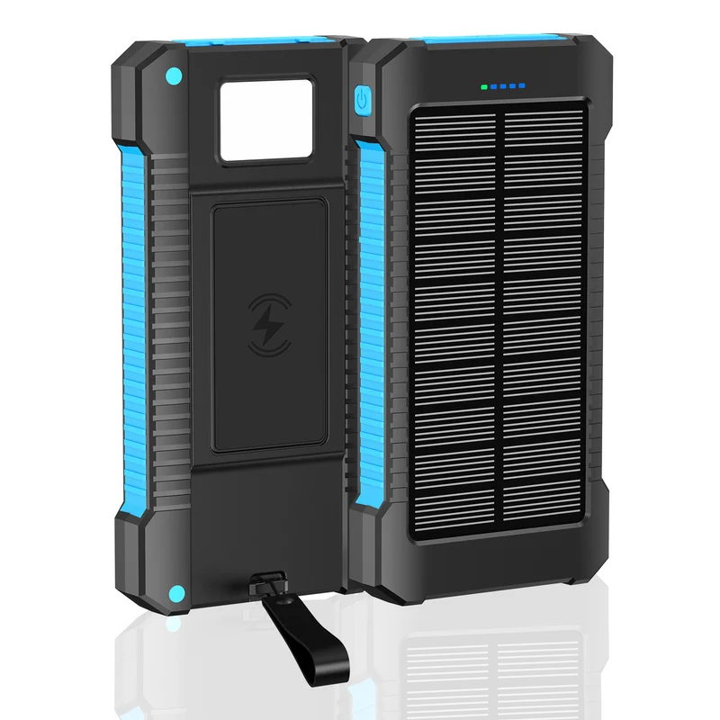 Solar-Powerbank mit integriertem LED-Licht und Kompass Skanto