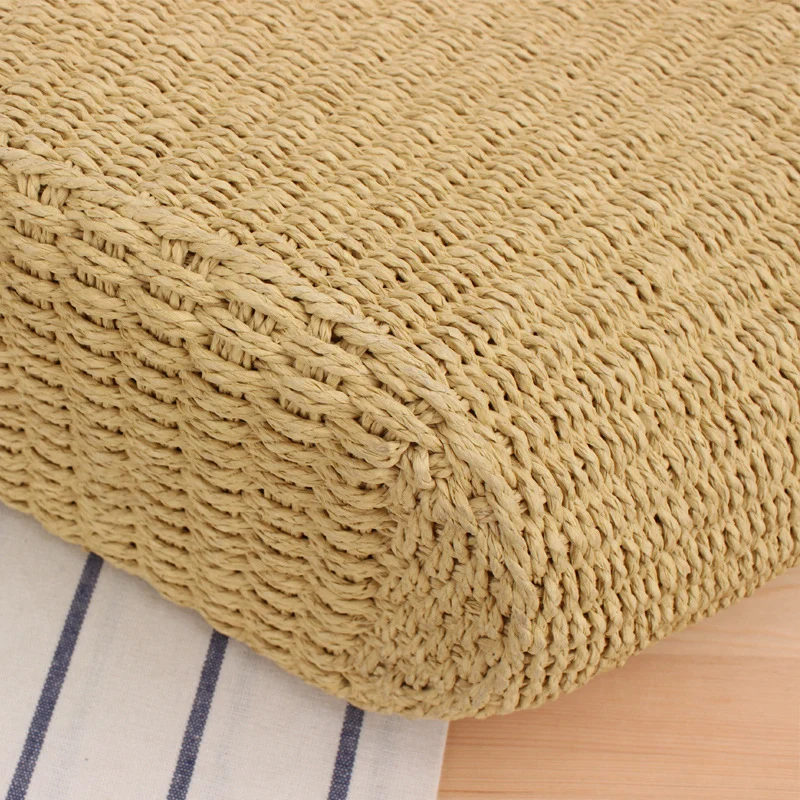 Handtasche aus geflochtenem Naturmaterial mit eleganten Ledergriffen Skanto