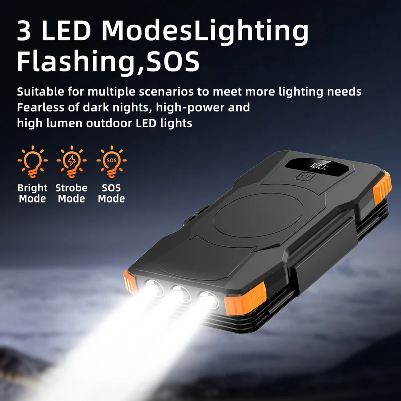 Powerbank mit Solarladung und LED-Leuchten Skanto