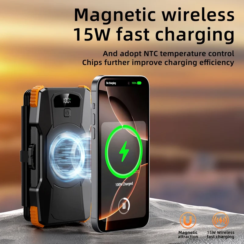 Powerbank mit Solarladung und LED-Leuchten Skanto