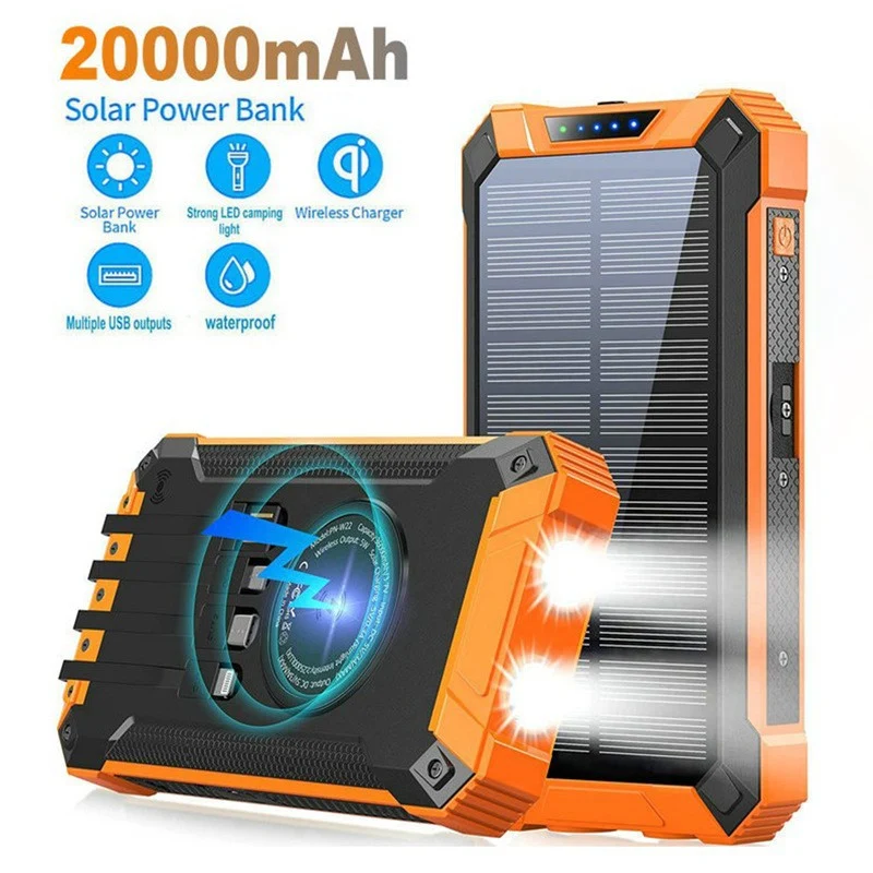 Solarbetriebene Powerbank mit LED-Licht Skanto