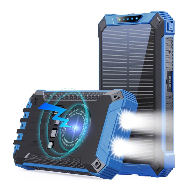 Solarbetriebene Powerbank mit LED-Licht Skanto