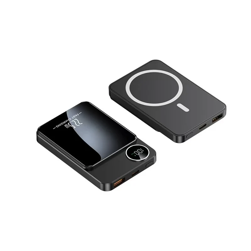 Powerbank mit schnellem kabellosem Ladegerät und LCD-Bildschirm Skanto