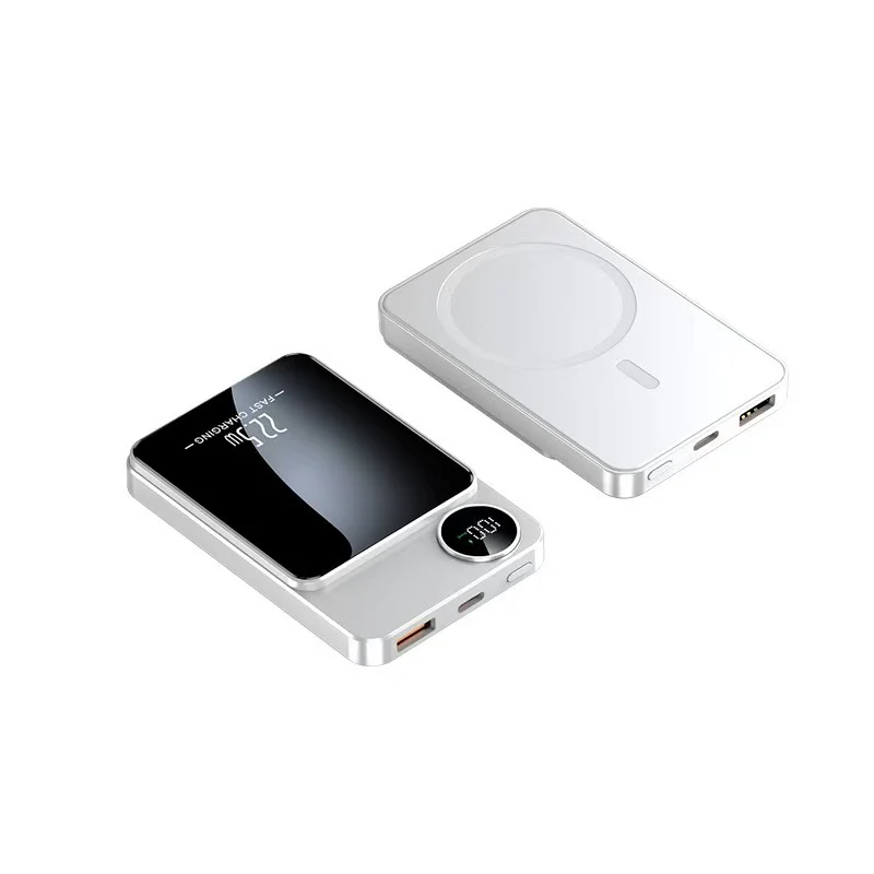 Powerbank mit schnellem kabellosem Ladegerät und LCD-Bildschirm Skanto