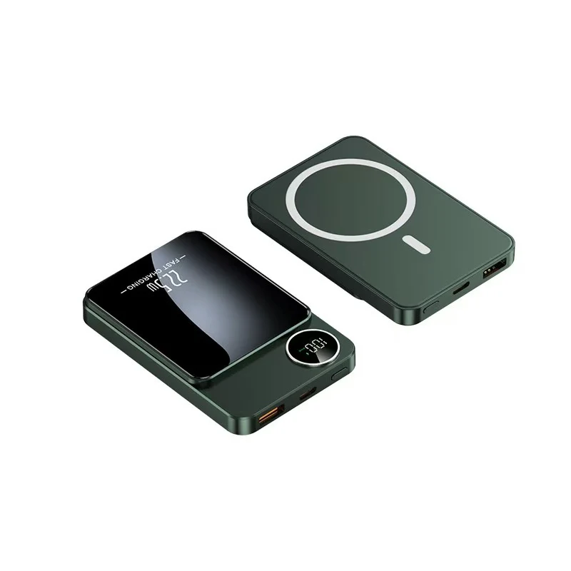 Powerbank mit schnellem kabellosem Ladegerät und LCD-Bildschirm Skanto