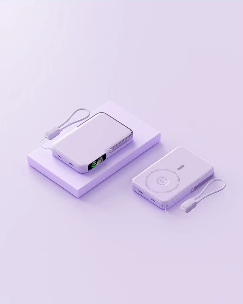 Powerbank mit integriertem kabellosen Laden und LCD-Bildschirm Skanto