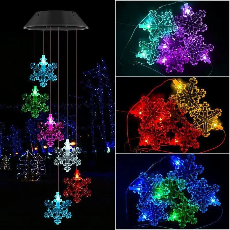 Solarbetriebenes hängendes Kolibri-LED-Windspiel mit farbwechselnden RGB-Acrylvögeln und wetterfestem Oberteil Skanto