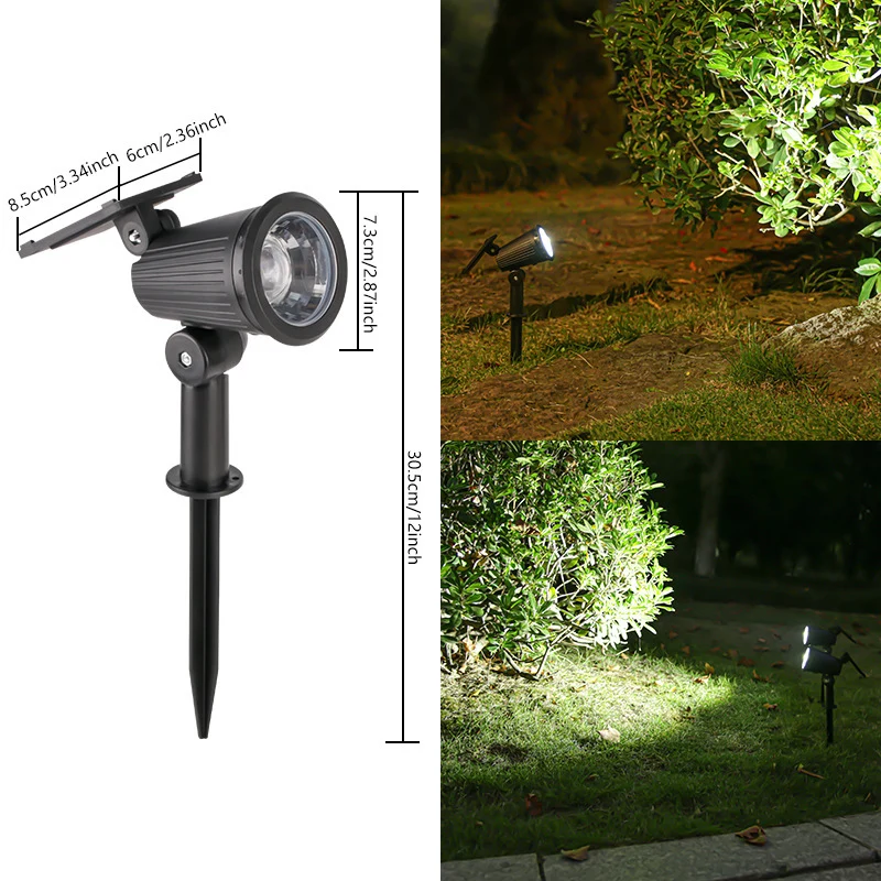 Solarbetriebener verstellbarer Gartenstrahler mit schwenkbarem Erdspieß Skanto