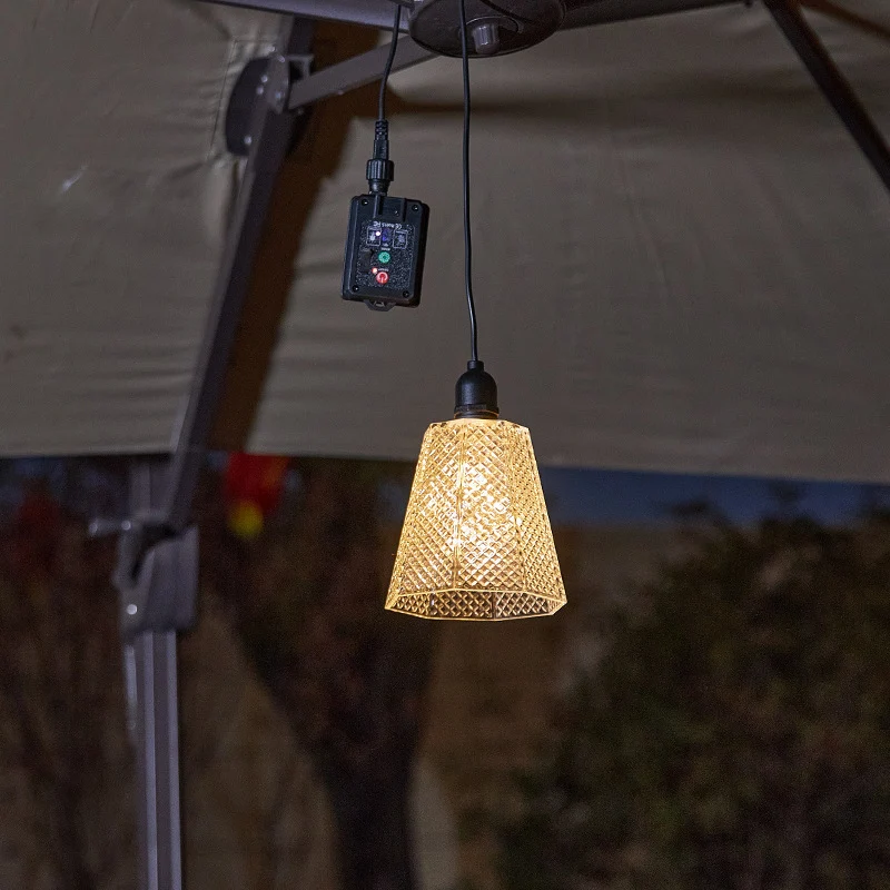 Solar-USB-wiederaufladbare Pendelleuchte aus strukturiertem Glas Skanto