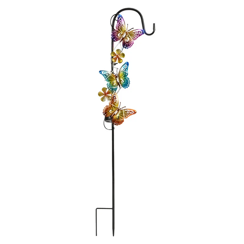Solar-LED-Schmetterlings-Gartenstecker, dekoratives Metall-Gartenornament Skanto