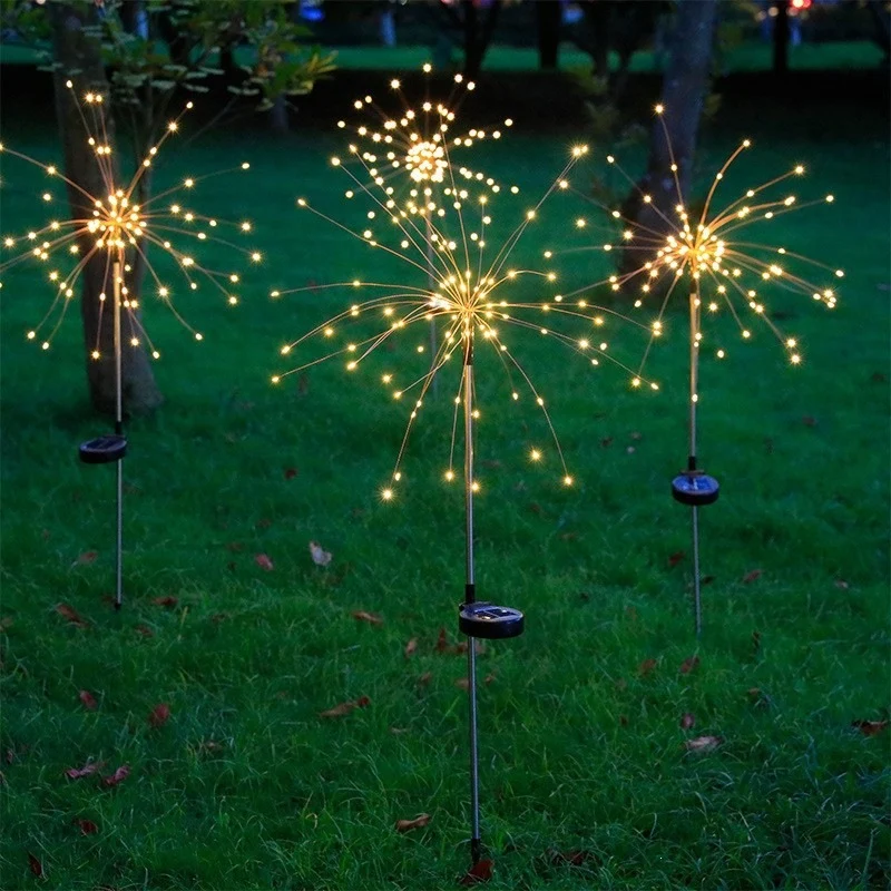 Skanto Solar-Feuerwerk-Gartenstecker-LED-Sternenlicht mit teleskopischem Edelstahlspieß Skanto