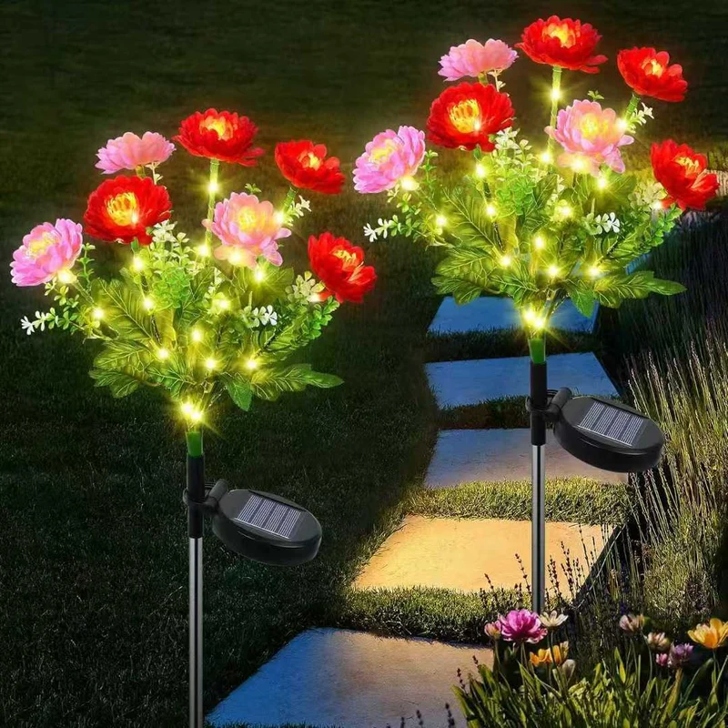 Solar Gartenstecker Kunstblumen LED Wegdekor Skanto