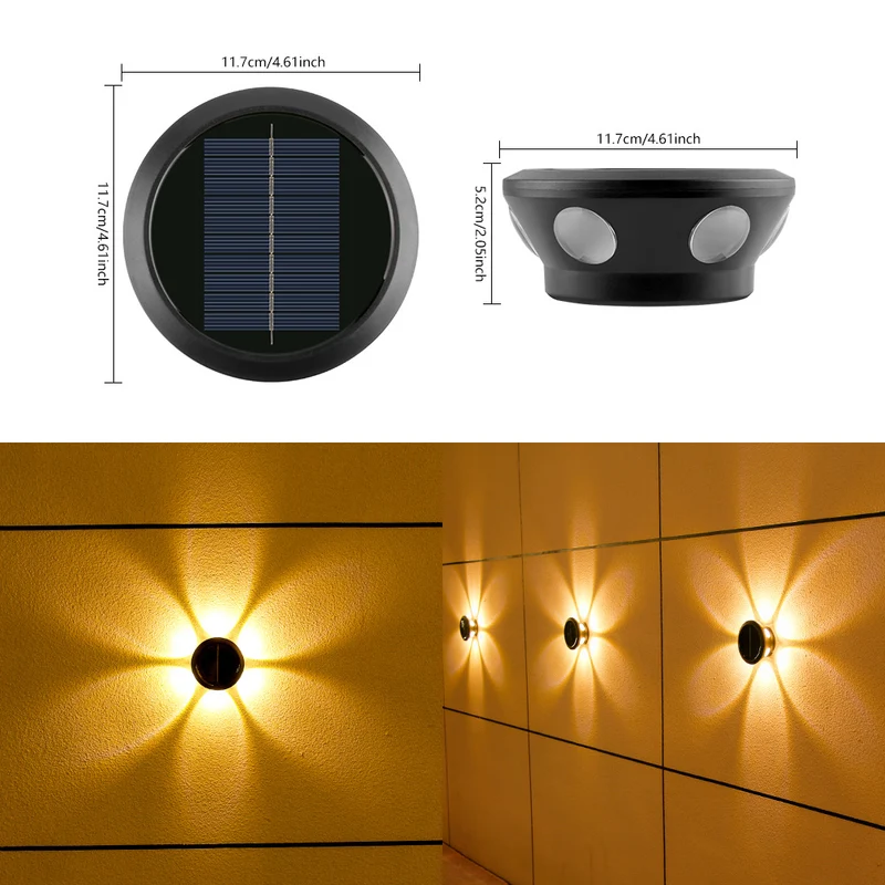 Outdoor Multi-Beam LED Dekorative Akzent Solar Wandleuchte Skanto