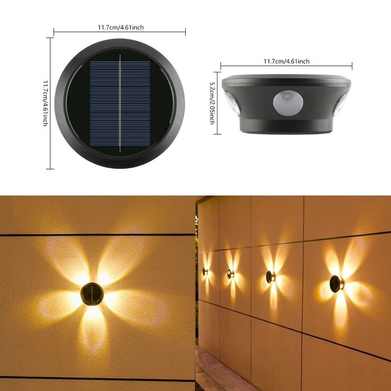 Outdoor Multi-Beam LED Dekorative Akzent Solar Wandleuchte Skanto