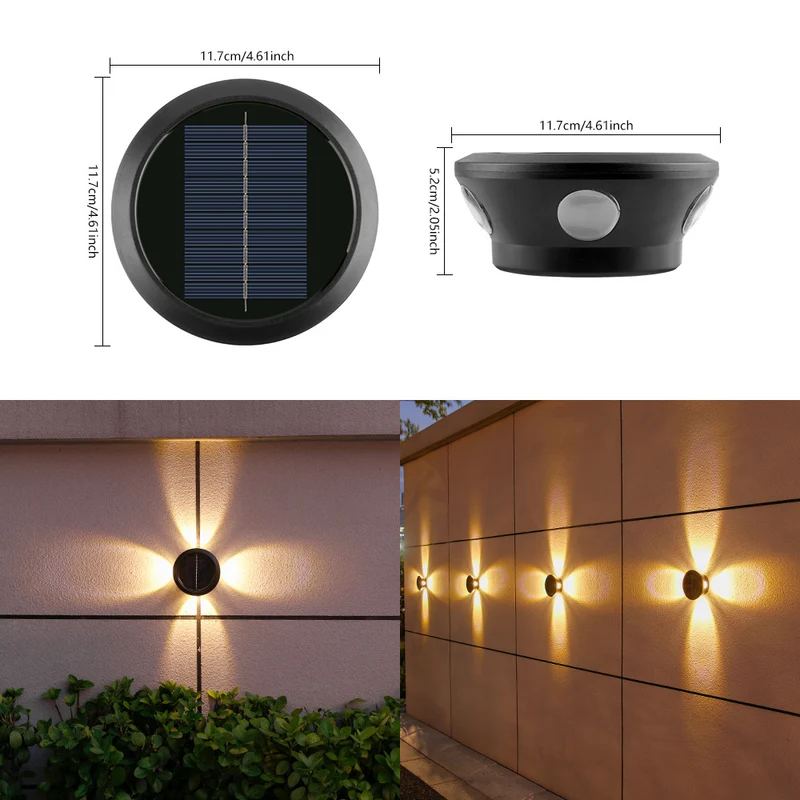 Outdoor Multi-Beam LED Dekorative Akzent Solar Wandleuchte Skanto