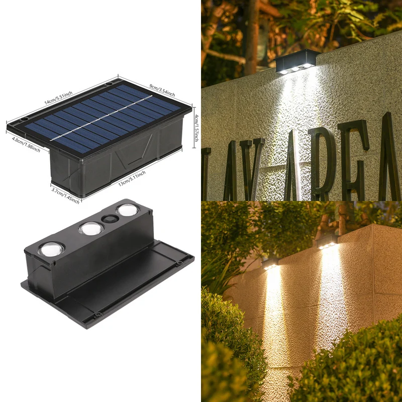 Outdoor Solar RGB Wandleuchte mit Doppelstrahl Wasserdichtes Design Skanto