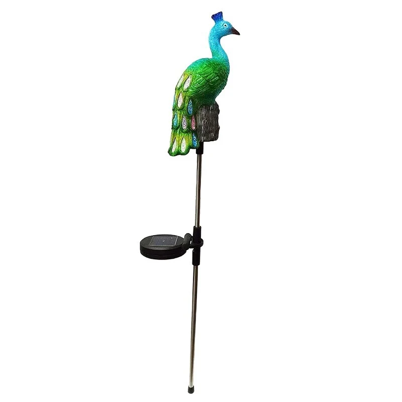 Skanto Solarbetriebene Pfau-Gartensteckerleuchte mit LED-Harzskulptur und wasserdichtem Edelstahlspieß Skanto