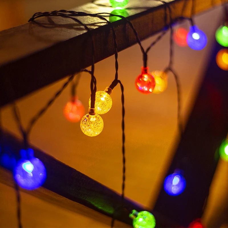 Mehrfarbige LED-Glitzerkugel-Lichterkette Outdoor wasserdichte Dekostrang Skanto