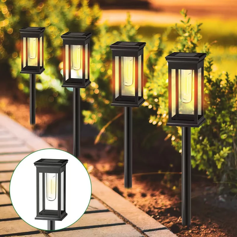 LED-Gartenstecker-Laterne mit mattierter Acrylplatte und wetterfestem Metallrahmen Skanto