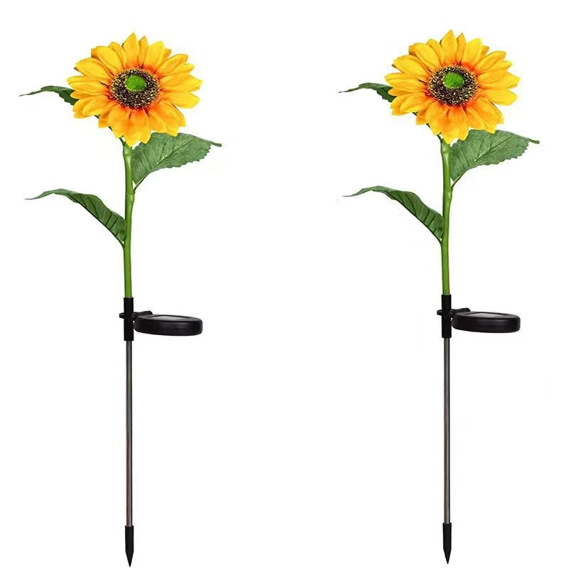 Lebhafter Sonnenblumen-LED-Gartenstecker mit Dämmerungssensor & wetterfestem Erdspieß Skanto