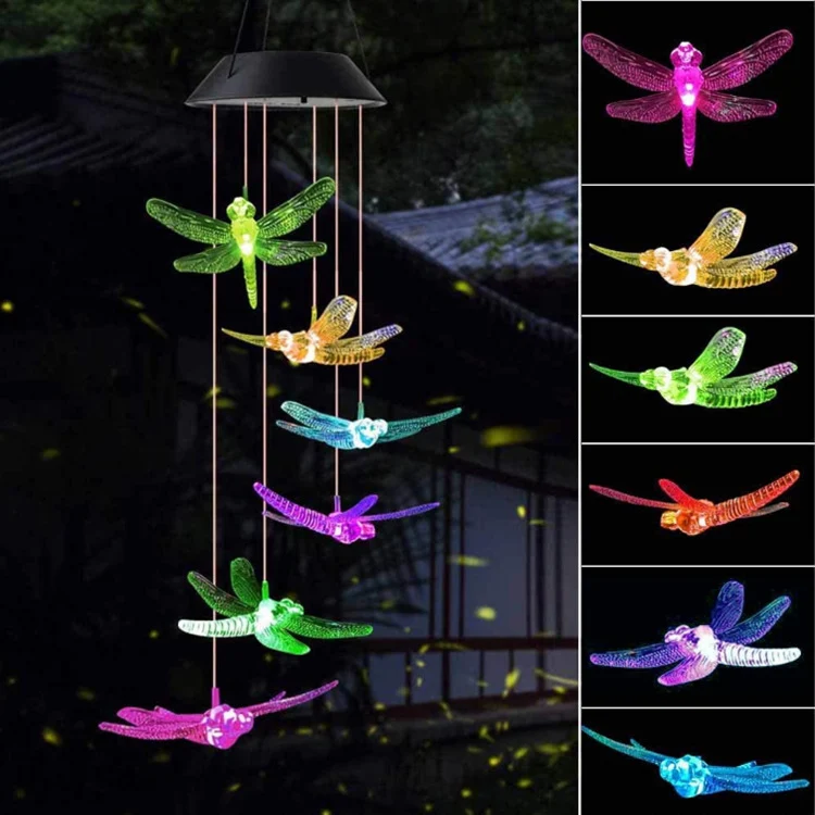 LED-Solar-Schmetterlings-Windspiel Garten-Hängeleuchte Skanto