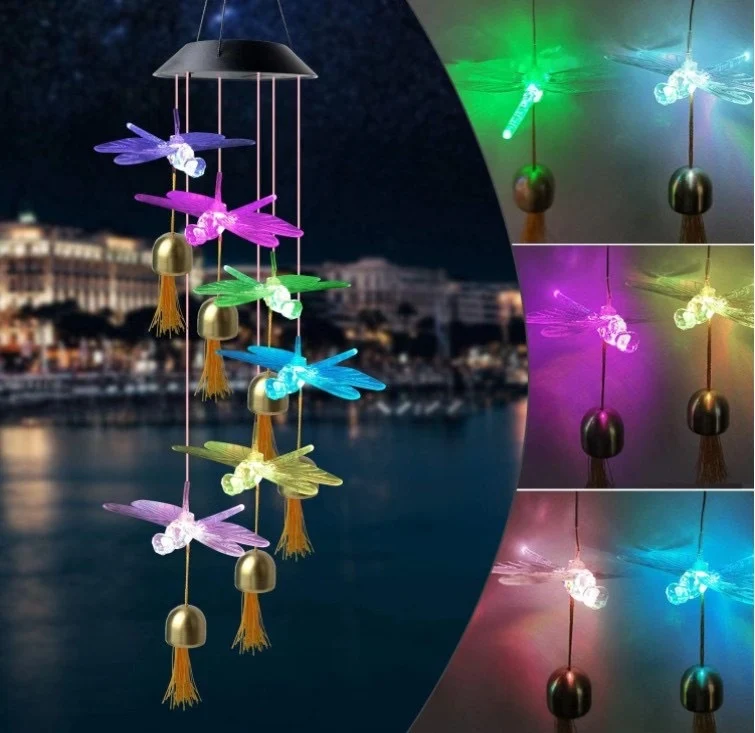 LED-Solar-Schmetterlings-Windspiel Garten-Hängeleuchte Skanto
