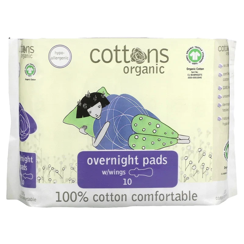 COTTONS Overnight Maandverband - 10st.
