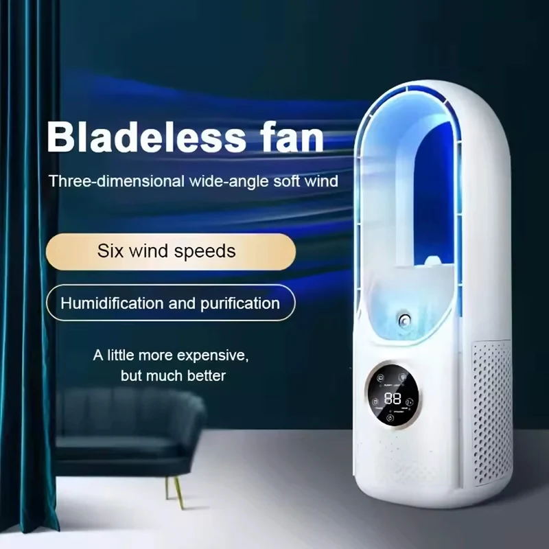 Blattlose tragbare Klimaanlage | Ultraschall, ergonomisches Design & ideal für Zuhause & Büro | Skanto
