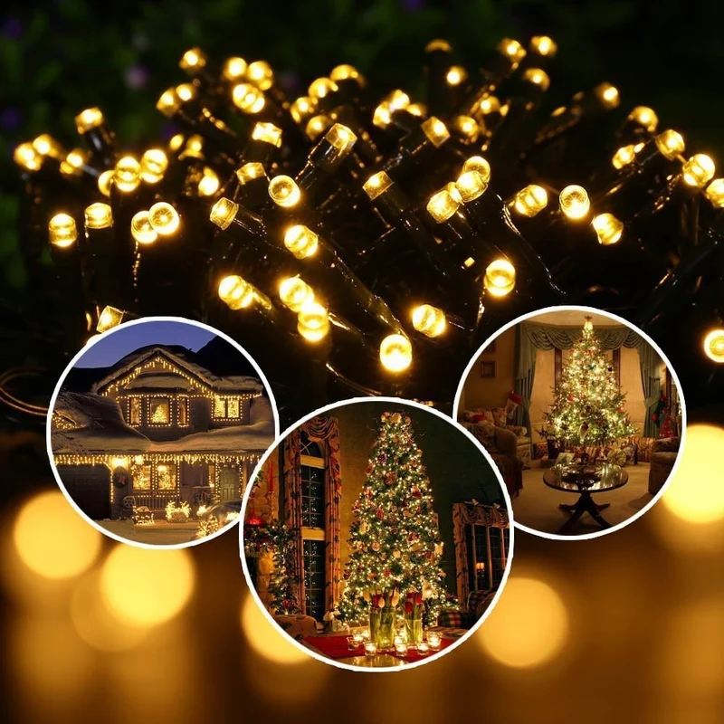 Skanto Kugel-LED-Lichterkette mit wasserdichtem Kupferdraht und strukturierten Klarglasbirnen Skanto