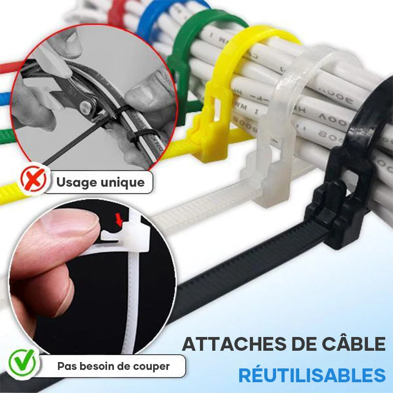 Wiederverwendbare Kabelbinder (100 STK) | Skanto