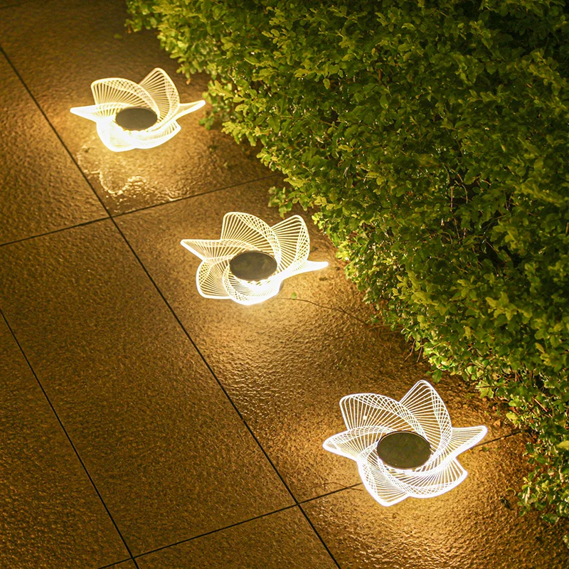 Dekoratives Solar-Acryl-Blütenblatt Gartenstecker Licht Skanto