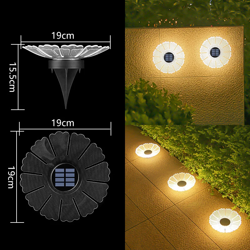 Dekoratives Solar-Acryl-Blütenblatt Gartenstecker Licht Skanto